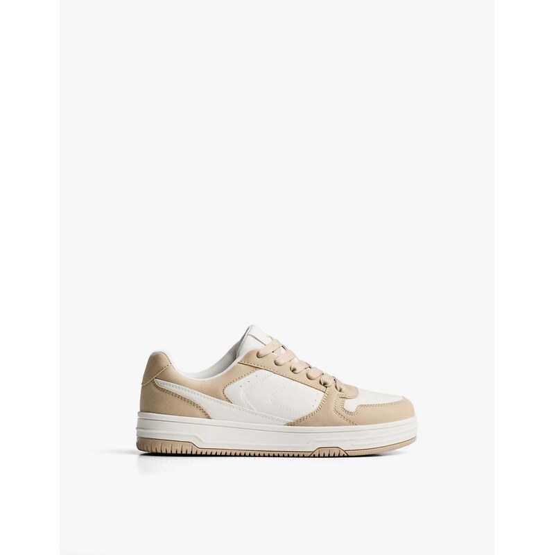 Bershka Contrast trainers in white