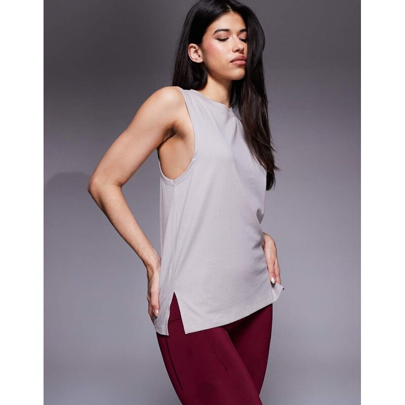 4505 Icon cotton drop armhole vest with quick dry finish in ash 113053743