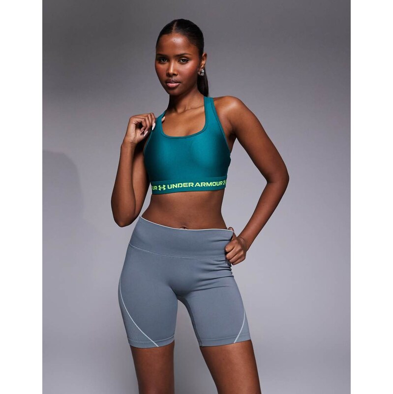 Under Armour crossback mid sports bra in rack green