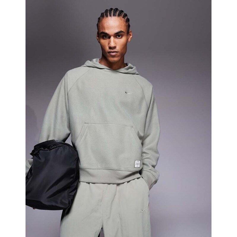 Nike Training Athletic Club badge logo hoodie in grey