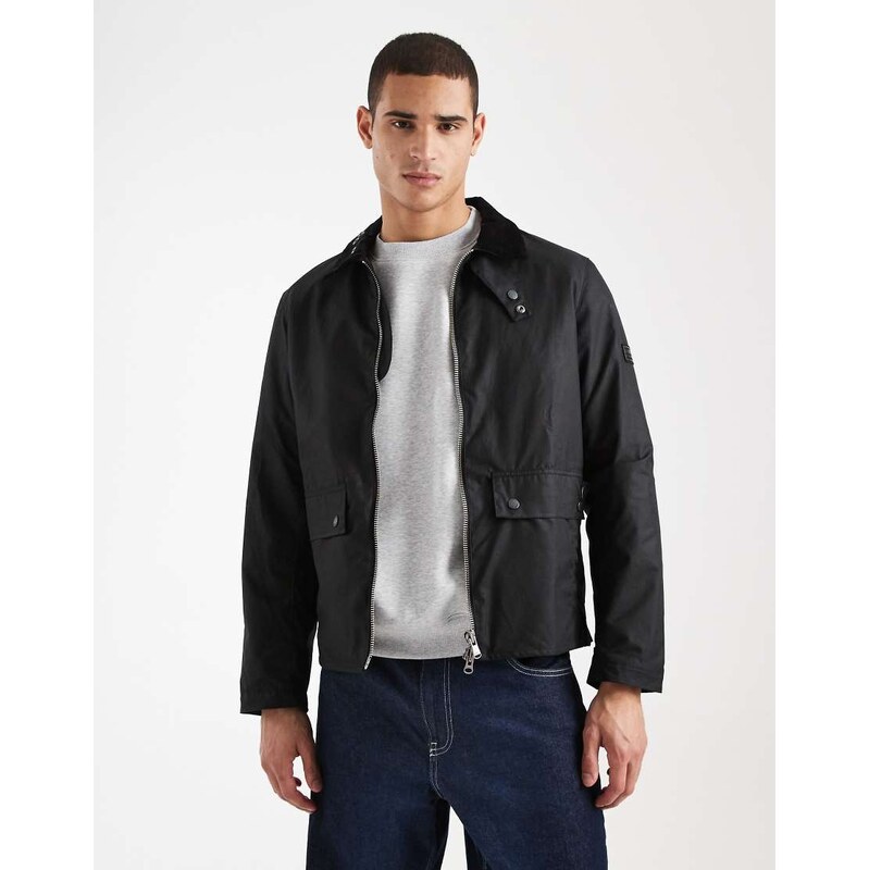 Barbour International Marker wax jacket in black 112815736