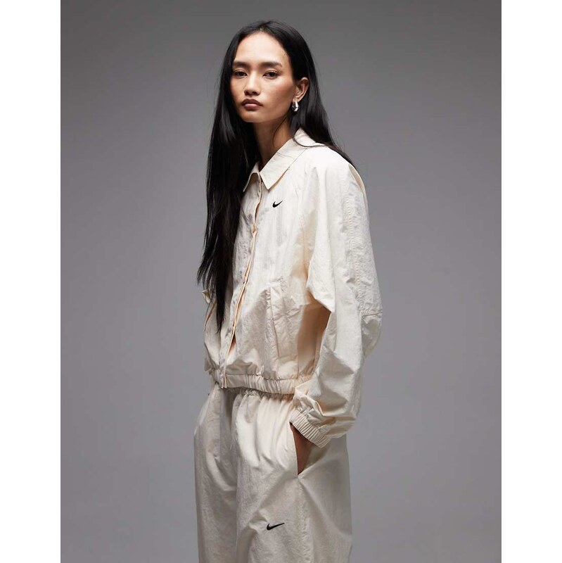 Nike coach jacket in cream-White 113286226