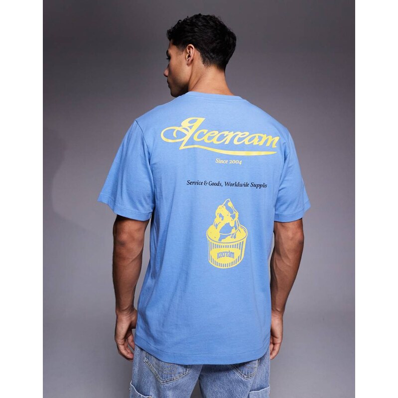 ICECREAM nice to see you logo t-shirt in light blue