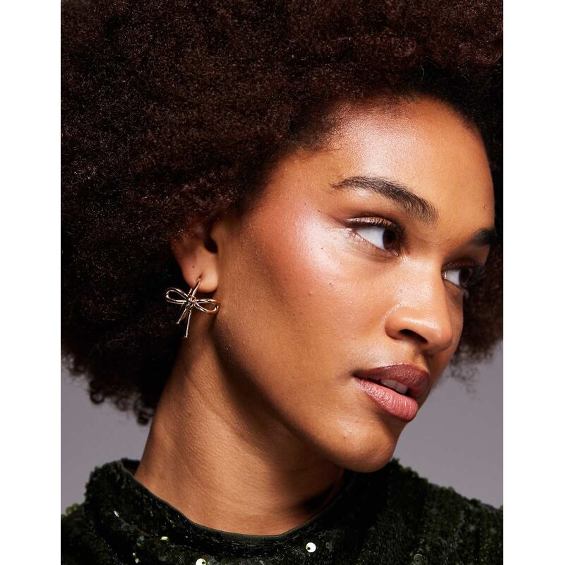 ALDO daniiella Bow hoop earrings in gold 112840013