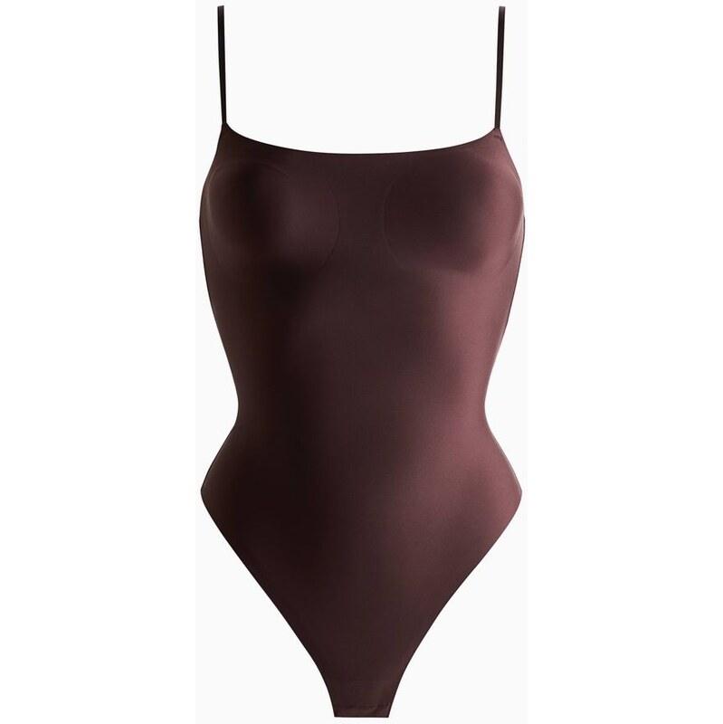 H&M - Bezešvé body Light Shape - hnědá 112844777