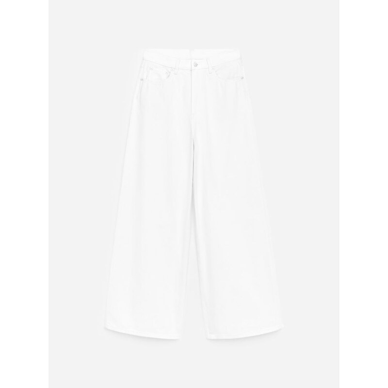 H&M - CEDAR oversize široké džíny - bílá 112817736