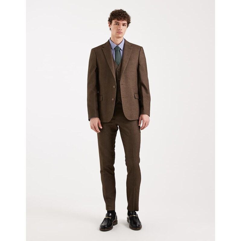 ASOS DESIGN ASOS DEISGN wool look skinny suit trousers in brown