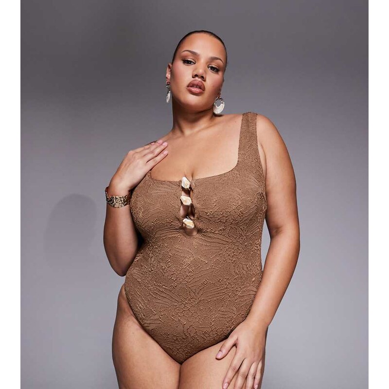 ASOS Curve ASOS DESIGN Curve Riley Revenge square neck sculpting