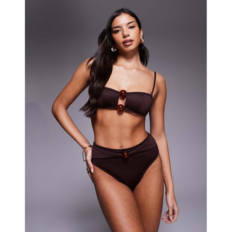 ASOS DESIGN Dora premium high leg high waist belted bikini