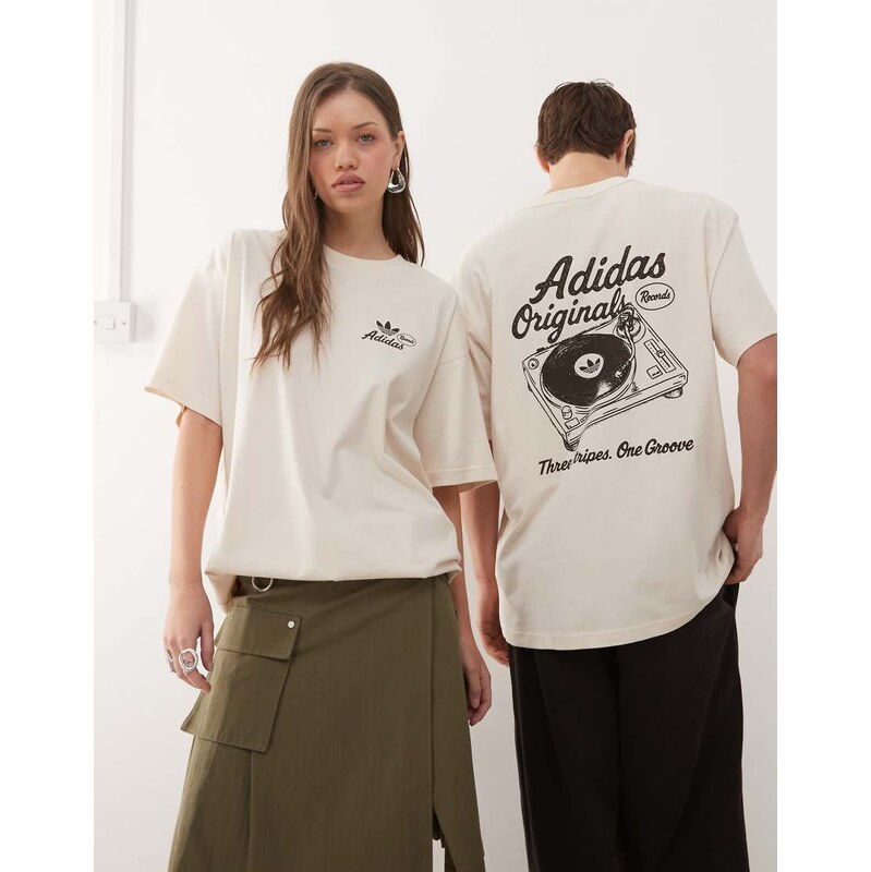 adidas Originals One Groove graphic t-shirt in white