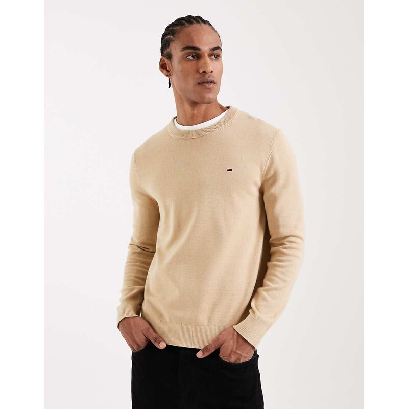 Tommy Jeans essential light jumper in beige-Neutral