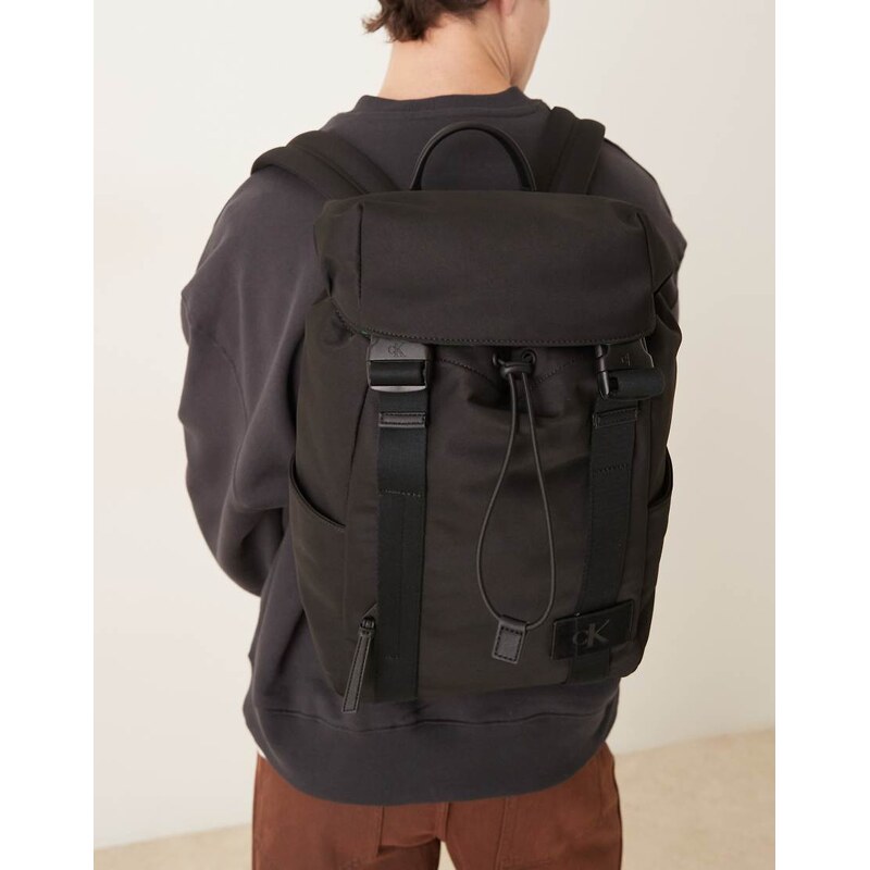 Calvin Klein canvas utility backpack in black