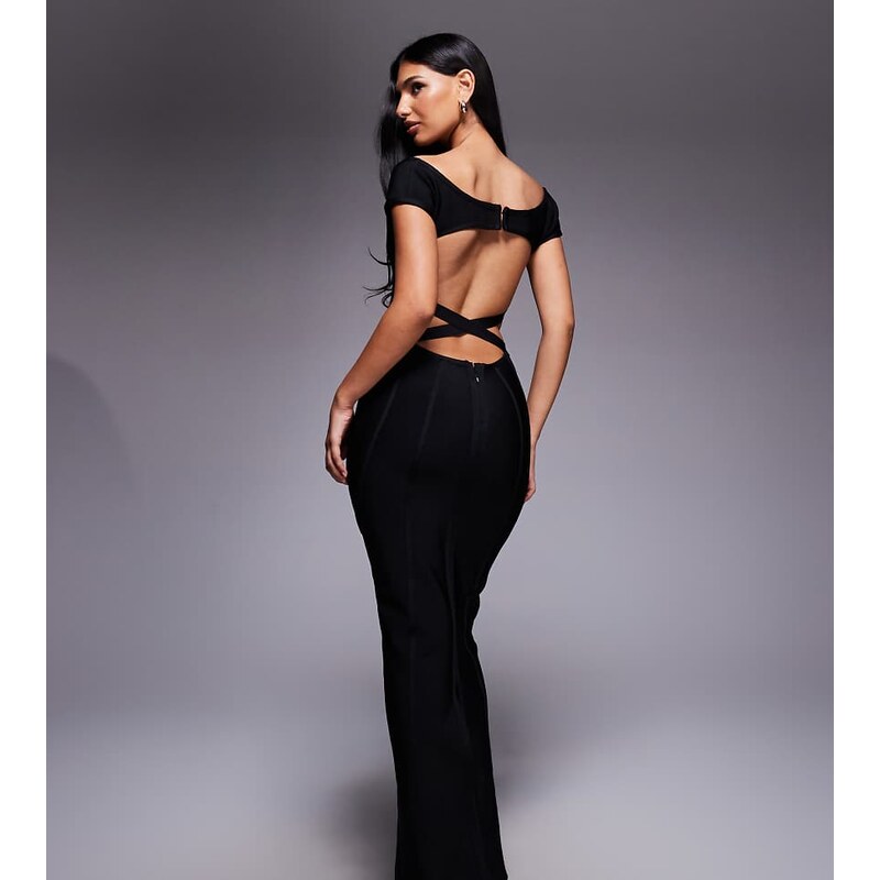 Kaiia exclusive premium sculpting bandage bodycon bardot maxi