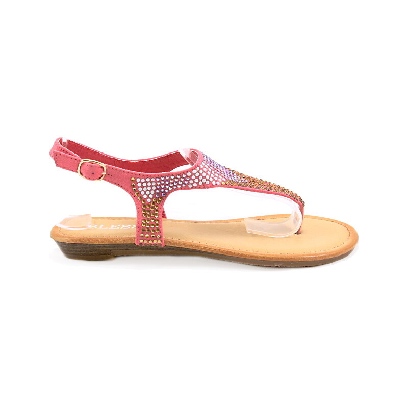BLESS Sandálky s barevnými kamínky 6554F