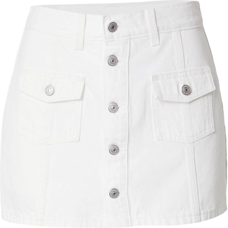 LEVIS  Sukně Button Front Skort bílá džínovina