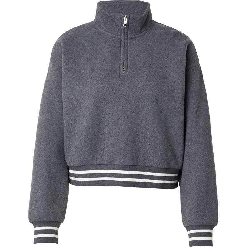 LEVIS Mikina Everyday Quarter Zip Sweatshirt šedý melír / bílá 112837804