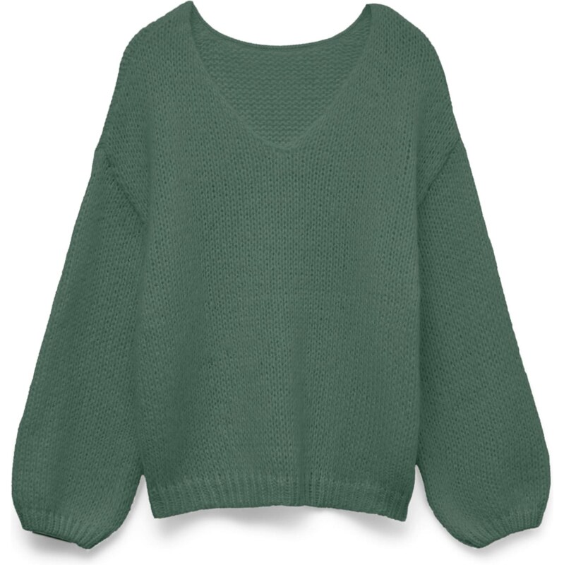 VERO MODA Maxi svetr VMMaybe tmavě zelená