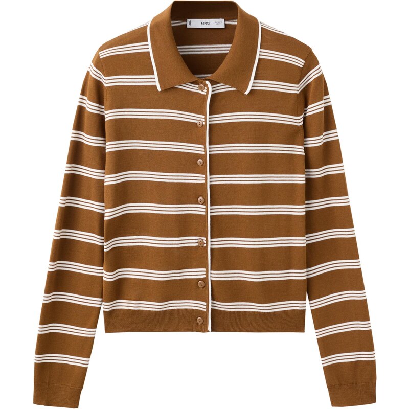 MANGO Kardigan COPENH karamelová / bílá 112838403
