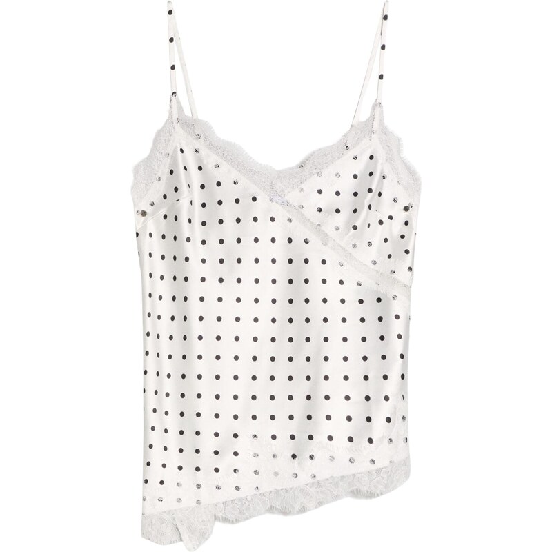 Bershka Top černá / bílá