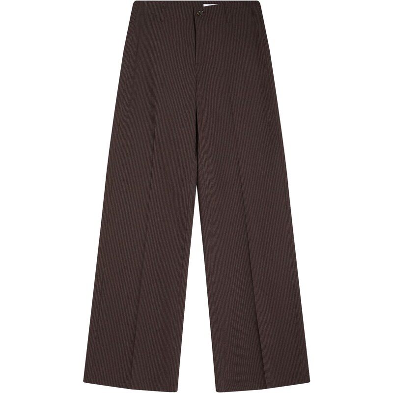 Bershka Kalhoty s puky hnědá / tmavě hnědá