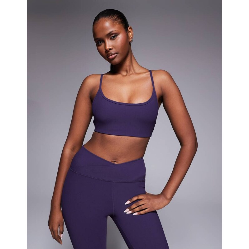 4505 micro rib light support sports bra with adjustable straps