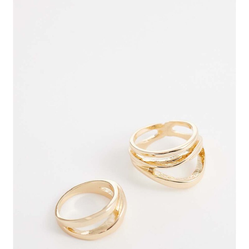 ASOS Curve ASOS DESIGN Curve multi-pack of abstract rings in