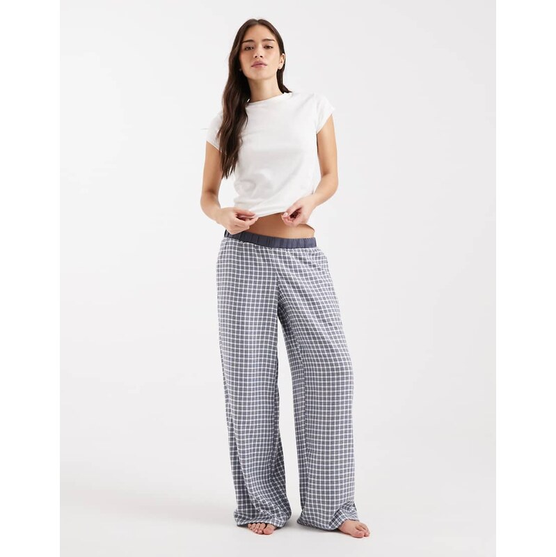 Hollister flannel pyjama bottoms in navy gingham