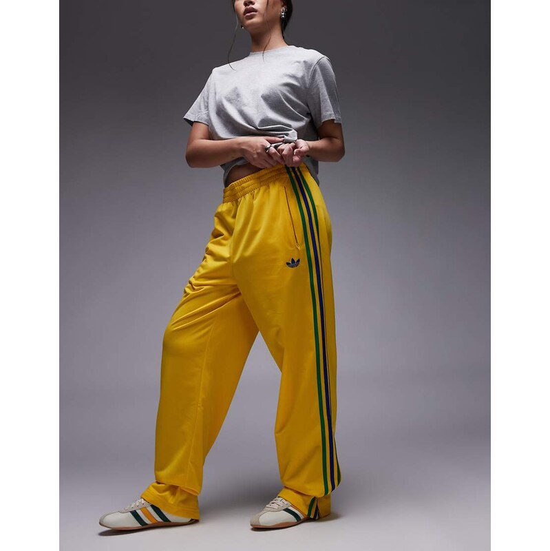adidas Originals Firebird track pants in yellow and green