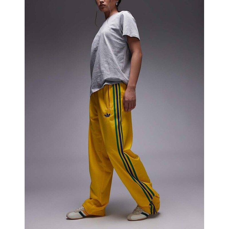 adidas Originals Firebird track pants in yellow and green