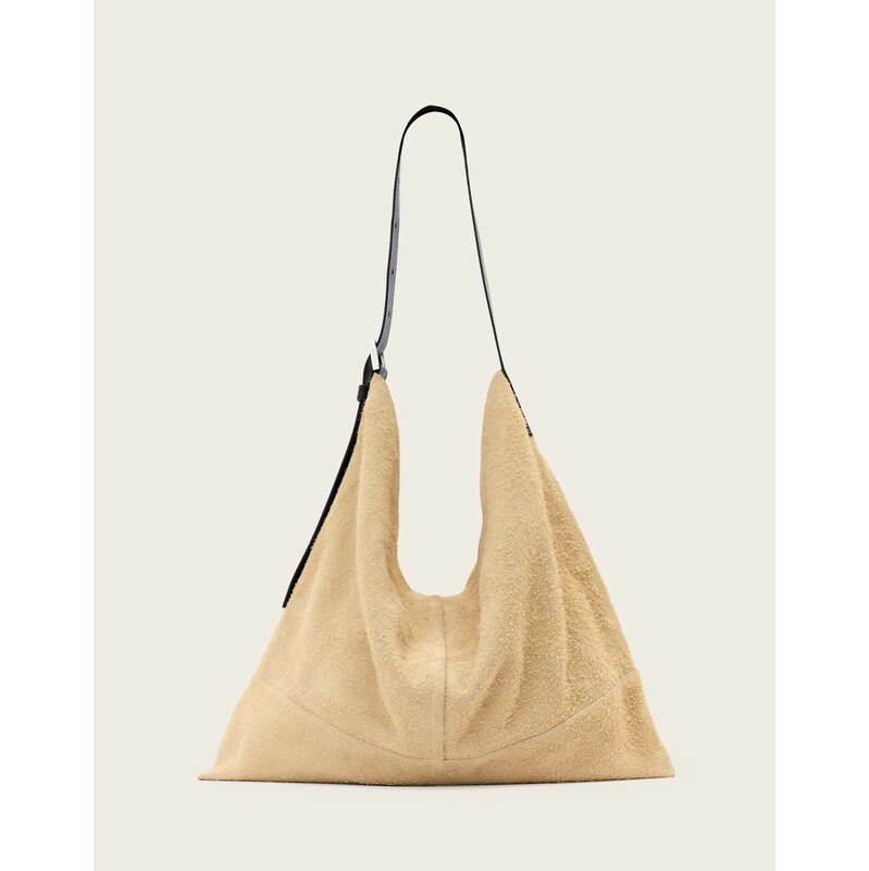 AllSaints asha suede shoulder bag in sahara white 113043992