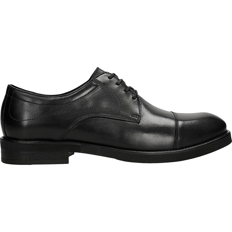 Wojas Černé Elegantní Polobotky Pánské Z Lícové Kůže
