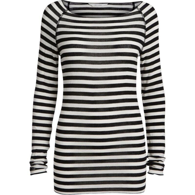 Gai+Lisva Tričko Amalie Stripe černá / offwhite