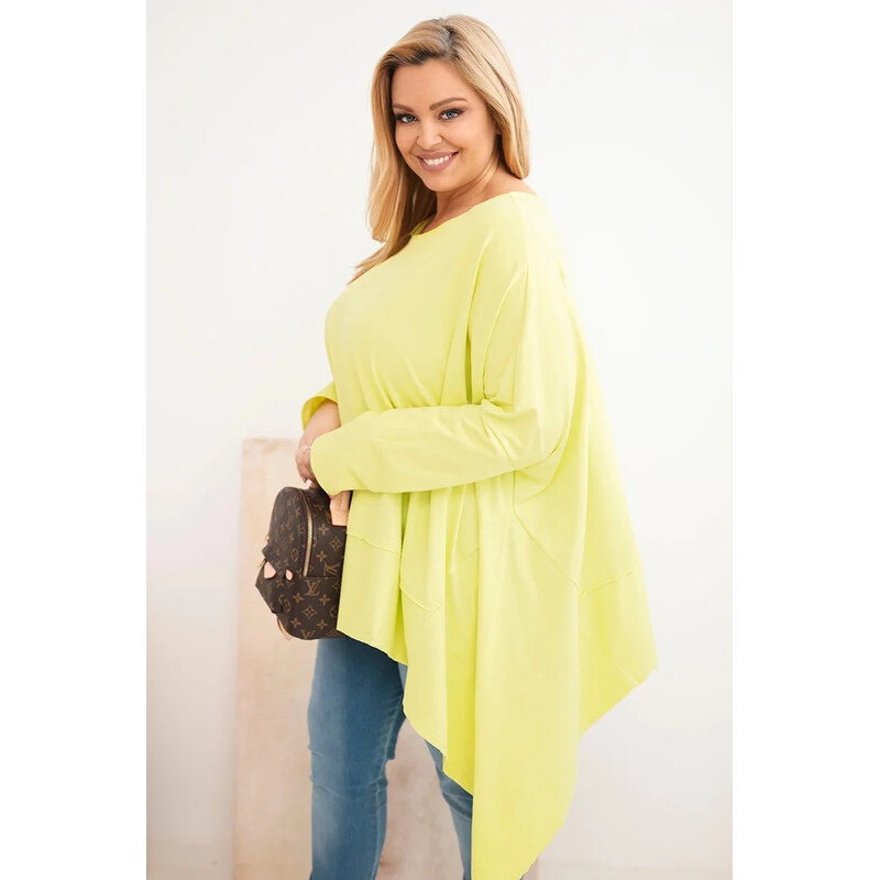K-Fashion Dámská tunika Plus Size z bavlny s asymetrickým spodním 112585656