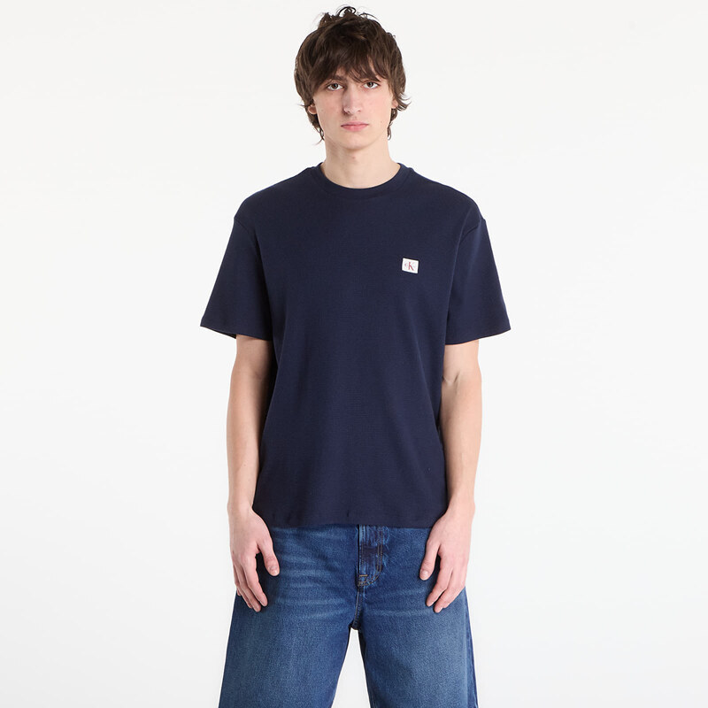 Tričko Calvin Klein Jeans Ss Waffle Badge Crew Tee Blue S