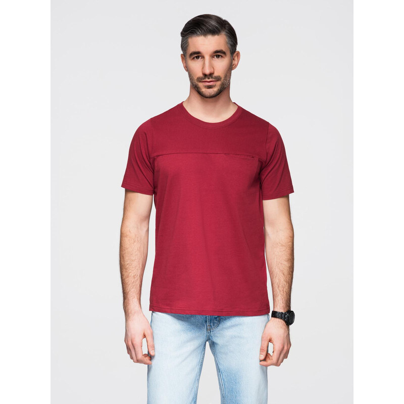 Ombre LOOSE FIT mens t-shirt with pocket - red