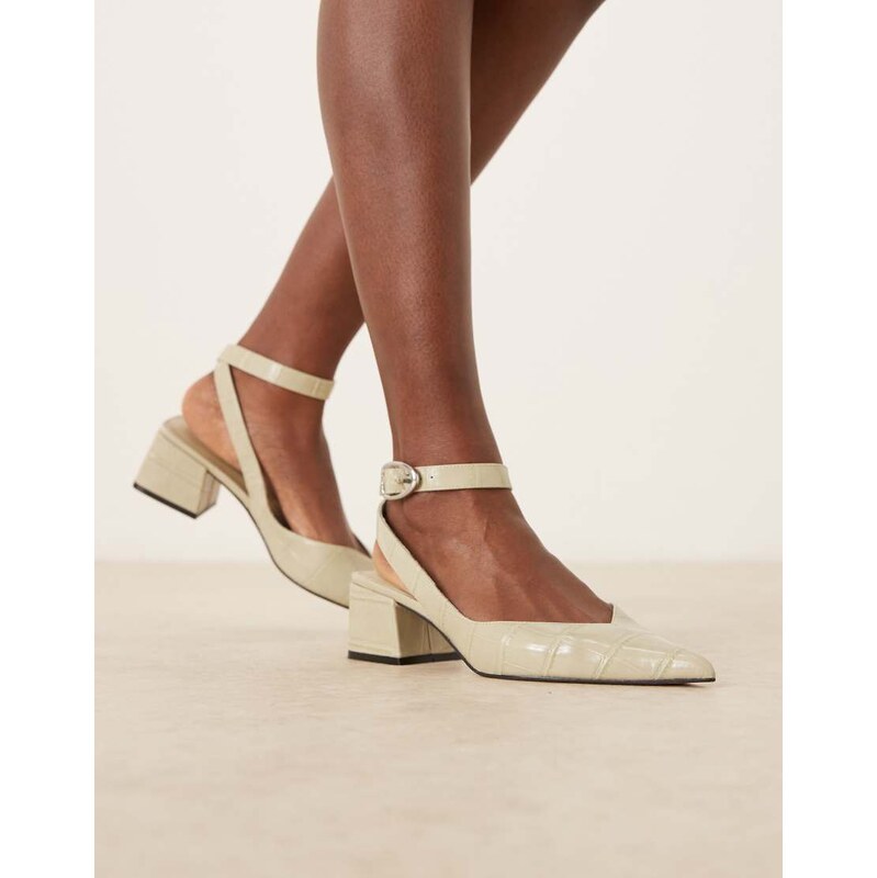 ASOS DESIGN Sienna mid block heel shoes in pistachio-Green