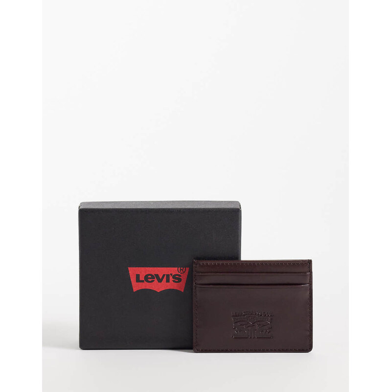 Levis leather card holder in brown