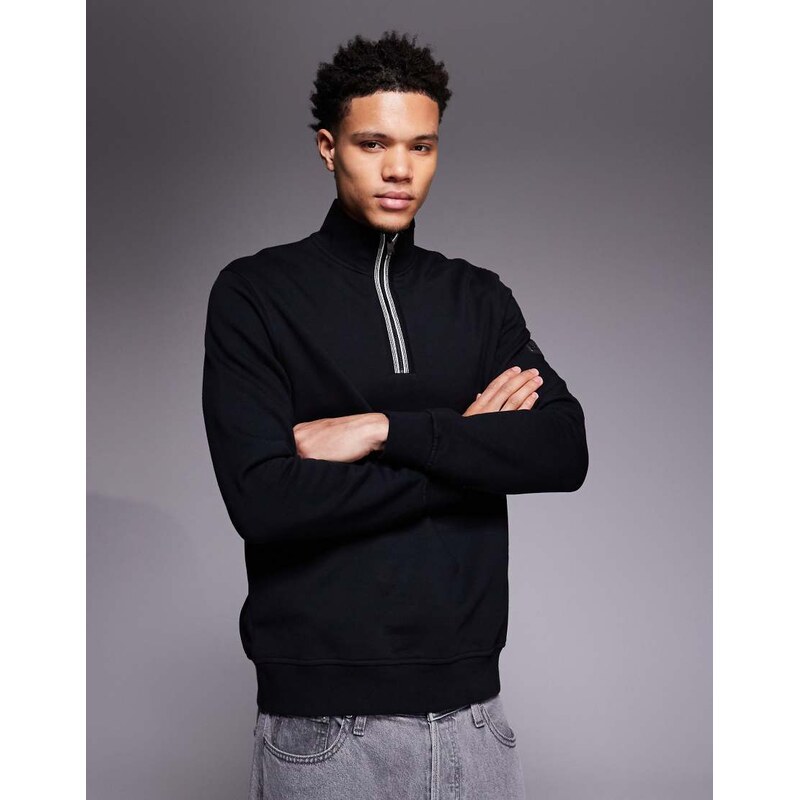 Barbour International rufforth half zip sweatshirt in black 112844294