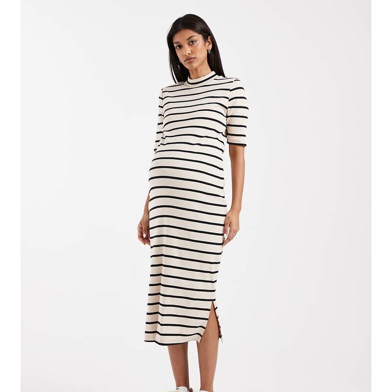 Mama.licious Mamalicious Maternity half sleeve high neck midi