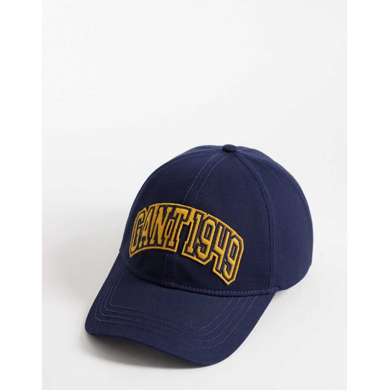 GANT Varsity logo cotton twill baseball cap in navy