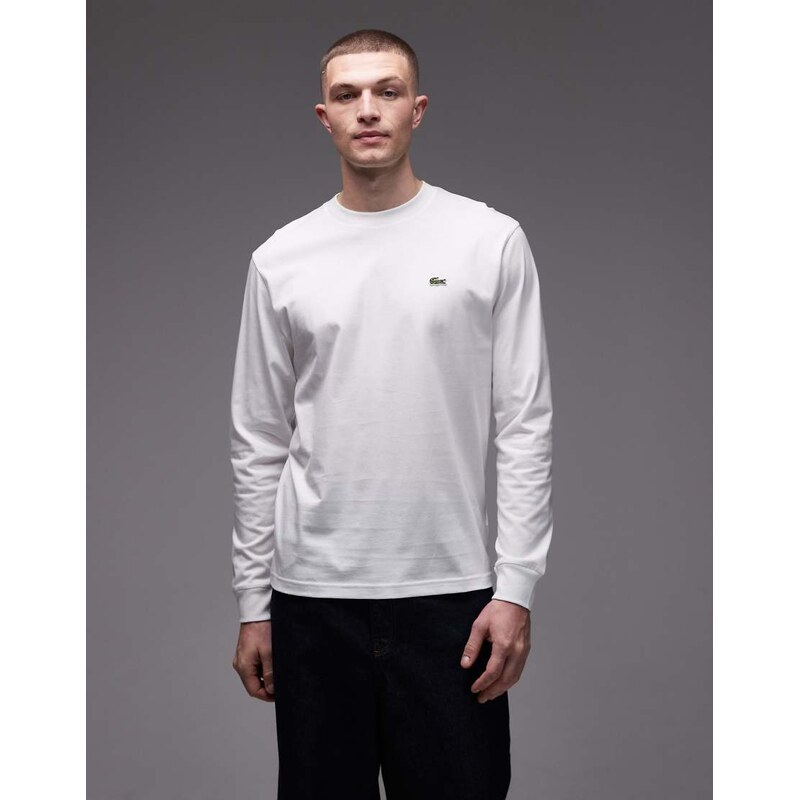 Lacoste logo long sleeve t-shirt in white