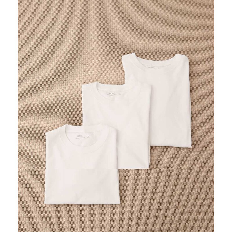 Hollister 3 pack classic short sleeve t-shirt in white