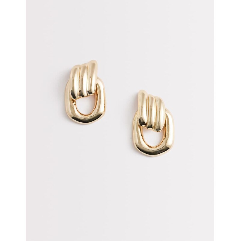 ASOS DESIGN door knocker studs earrings in gold tone