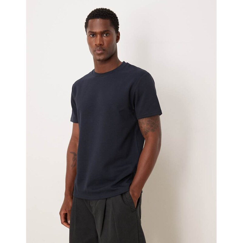 ASOS DESIGN breatheMAX heavyweight regular fit t-shirt in navy