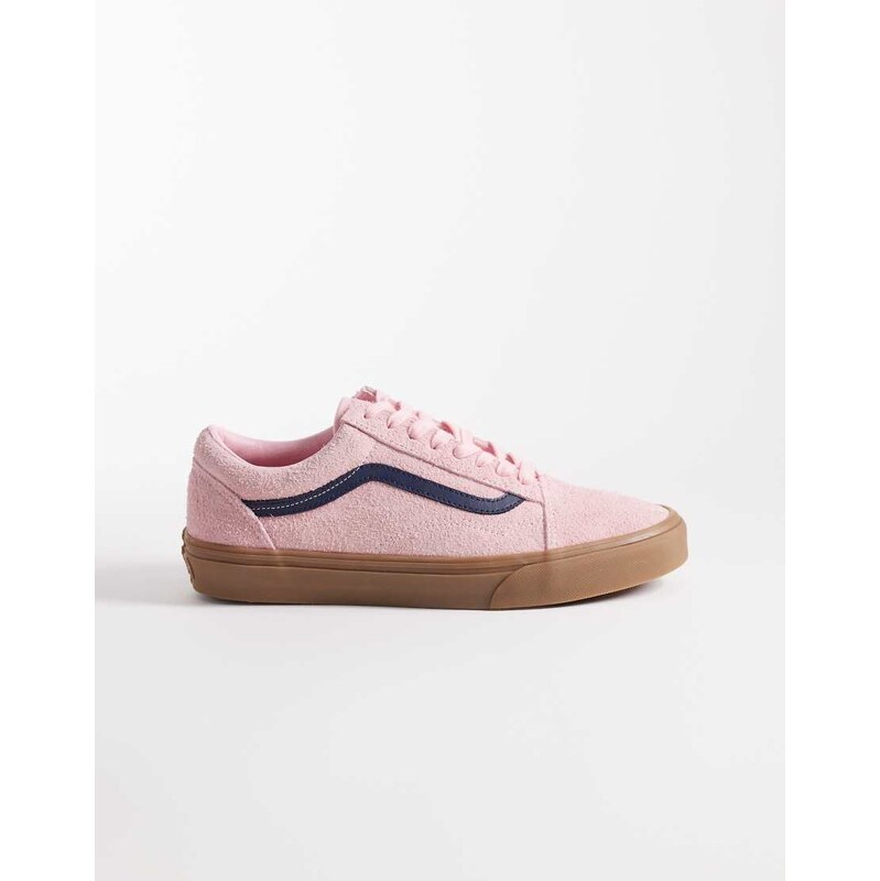 Vans Old Skool trainers in pink with gum sole
