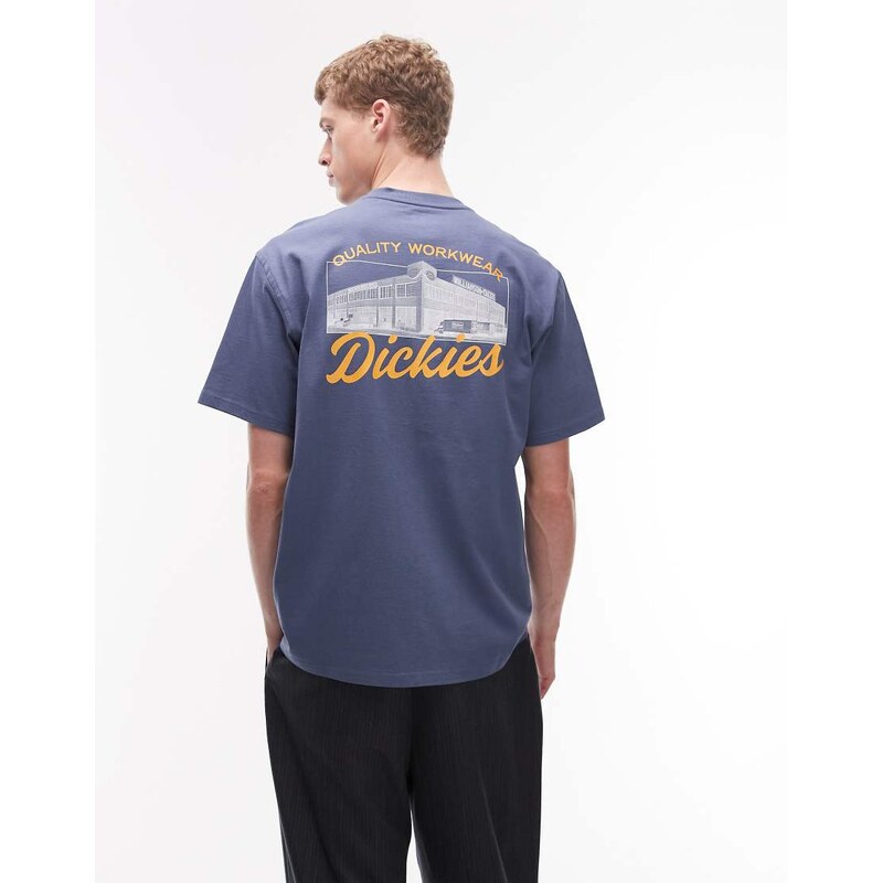 Dickies Wellsville backprint t-shirt in blue