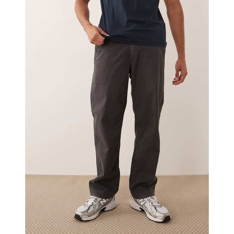 Abercrombie & Fitch baggy pull on trousers in washed black 112846789