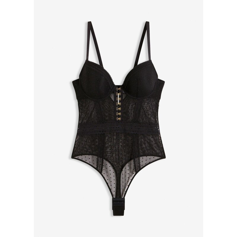 bonprix Body tanga černá Žena 112846257