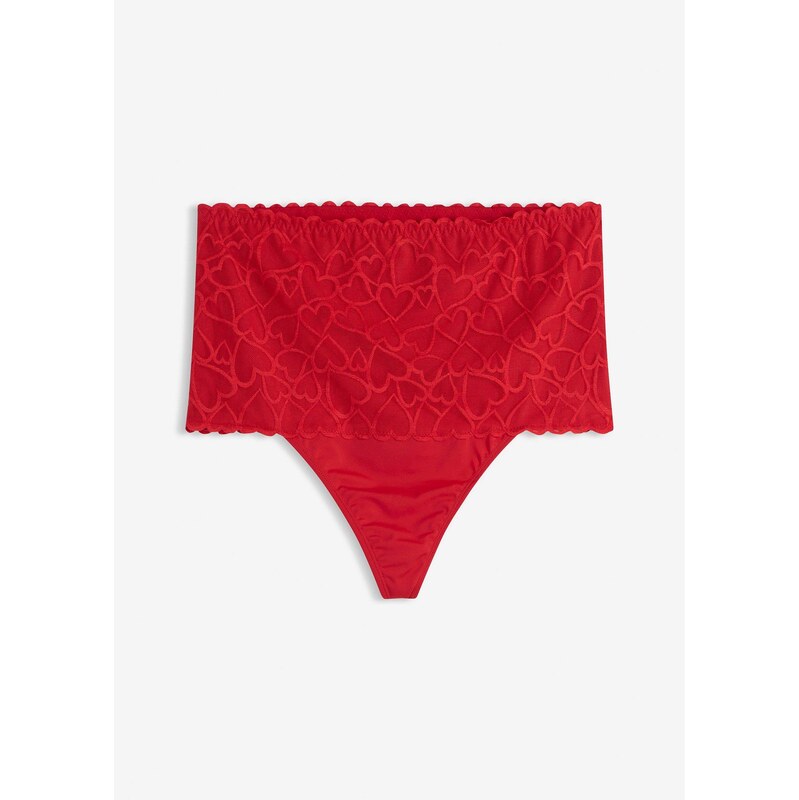bonprix Stahovací tanga se srdíčkovou krajkou, střední tvarující efekt 112846296