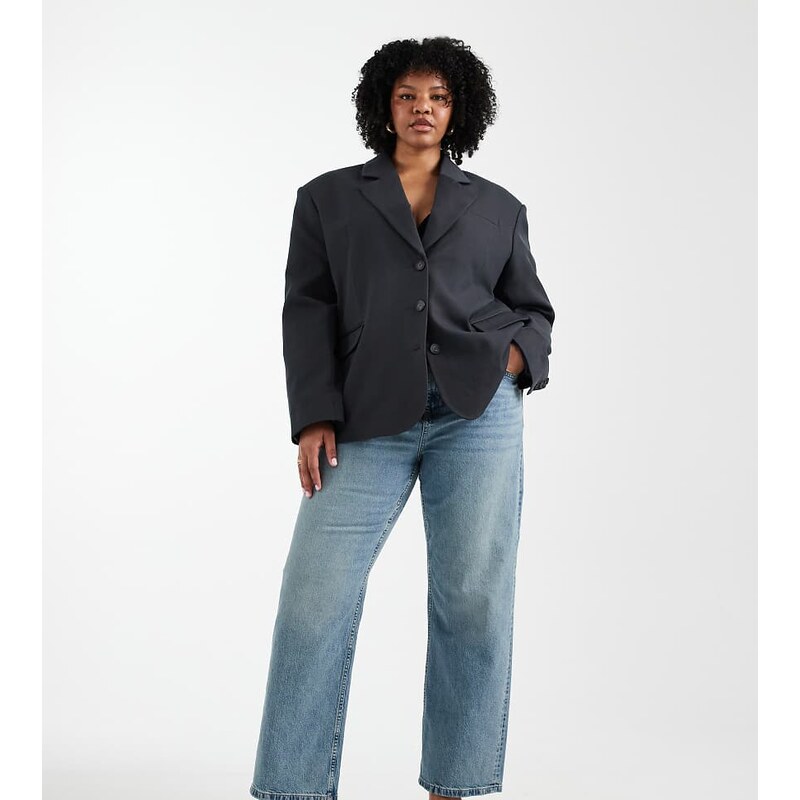 ASOS Curve ASOS DESIGN Curve comfort stretch straight leg jeans in 115518213